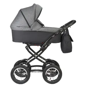 INDIGO Коляска CHARLOTTE Sity Classic 12 (Cs 04 (черный + т.серый) INDIGO Коляска CHARLOTTE Sity Classic 12 (Cs 04 (черный + т.серый)