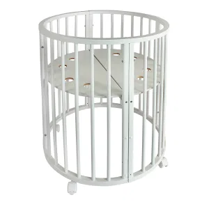 INDIGO Кровать детская Simple 7в1 с поперечным маятником (круг/овал, манеж, 2 кресла, стол) масси (белый) INDIGO Кровать детская Simple 7в1 с поперечным маятником (круг/овал, манеж, 2 кресла, стол) масси (белый)