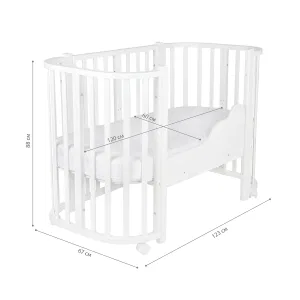 INDIGO Кровать детская Baby Lux 3 в 1 (кровать, манеж, диван) массив березы, МДФ (белый-белые стойки) INDIGO Кровать детская Baby Lux 3 в 1 (кровать, манеж, диван) массив березы, МДФ (белый-белые стойки)