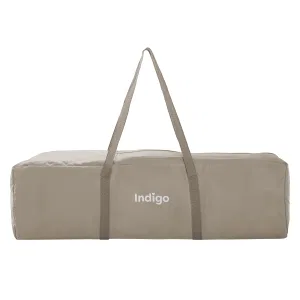 INDIGO Манеж-кровать Fortuna, лен, 1 уровень, москитка, 2 кольца, (упак.1шт) (бежевый) INDIGO Манеж-кровать Fortuna, лен, 1 уровень, москитка, 2 кольца, (упак.1шт) (бежевый)