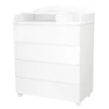INDIGO Комод Style 800/4 с узким пеленальным столиком, МДФ (белый-белый)