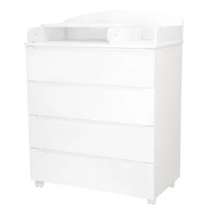 INDIGO Комод Style 800/4 с узким пеленальным столиком, МДФ (белый-белый) INDIGO Комод Style 800/4 с узким пеленальным столиком, МДФ (белый-белый)
