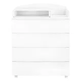 INDIGO Комод Style 800/4 с узким пеленальным столиком, МДФ (белый-белый)