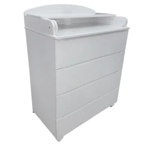 INDIGO Комод Style 800/4 с широким пеленальным столиком, МДФ (белый-белый) INDIGO Комод Style 800/4 с широким пеленальным столиком, МДФ (белый-белый)