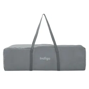 INDIGO Манеж-кровать Bon-Bon, лен, приставной, 2 уровня, (упак.1шт) (серый) INDIGO Манеж-кровать Bon-Bon, лен, приставной, 2 уровня, (упак.1шт) (серый)