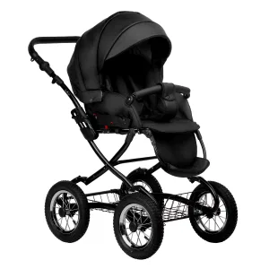 INDIGO Коляска BARBARA ECO Classic 2в1 (Be 03 (черная кожа) INDIGO Коляска BARBARA ECO Classic 2в1 (Be 03 (черная кожа)
