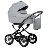 INDIGO Коляска BARBARA ECO Classic 2в1 (Be 04 (св.серая кожа)