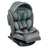 INDIGO Автокресло SMART + ISOFIX, капюшон, подножка, группа 0 + 1 + 2 + 3 (0-36 кг), (LBB) (упак.1 шт.) (серый-зеленый)