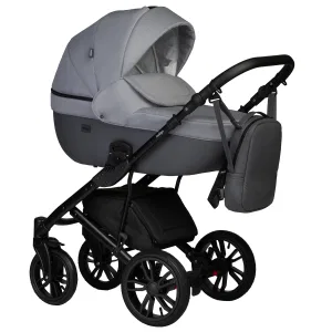 INDIGO Коляска MIO S 2в1 (04 (т.серая кожа + св.серый) INDIGO Коляска MIO S 2в1 (04 (т.серая кожа + св.серый)