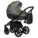INDIGO Коляска MIO S 2в1 (05 (т.серая кожа + зеленый)