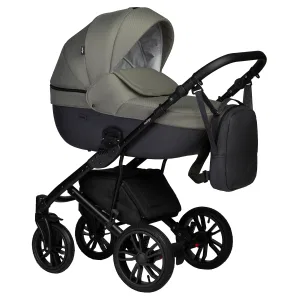 INDIGO Коляска MIO S 2в1 (05 (т.серая кожа + зеленый) INDIGO Коляска MIO S 2в1 (05 (т.серая кожа + зеленый)