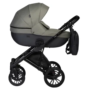 INDIGO Коляска MIO S 2в1 (05 (т.серая кожа + зеленый) INDIGO Коляска MIO S 2в1 (05 (т.серая кожа + зеленый)