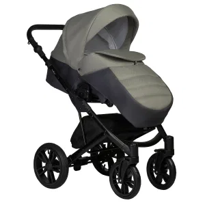INDIGO Коляска MIO S 2в1 (05 (т.серая кожа + зеленый) INDIGO Коляска MIO S 2в1 (05 (т.серая кожа + зеленый)