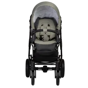 INDIGO Коляска MIO S 2в1 (05 (т.серая кожа + зеленый) INDIGO Коляска MIO S 2в1 (05 (т.серая кожа + зеленый)