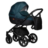 INDIGO Коляска MIO S 2в1 (06 (черная кожа + изумрудный)