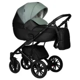 INDIGO Коляска MIO ECO 2в1 (05 (черная кожа + шалфей кожа)
