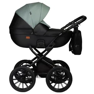 INDIGO Коляска MIO ECO 2в1 Plus 14 (05 (черная кожа + шалфей кожа) INDIGO Коляска MIO ECO 2в1 Plus 14 (05 (черная кожа + шалфей кожа)