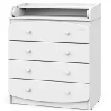 INDIGO Комод Classic 800/4 c откидным пеленальным столиком, МДФ, ЛДСП (белый-белый)
