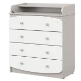 INDIGO Комод Classic 800/4 c откидным пеленальным столиком, МДФ, ЛДСП (кашемир-белый)