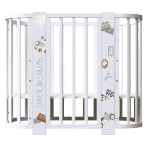 INDIGO Кровать детская Baby Line 5 в 1 (ложе 70х100 и 70х140) с поперечным маятником, массив бере (машинки) INDIGO Кровать детская Baby Line 5 в 1 (ложе 70х100 и 70х140) с поперечным маятником, массив бере (машинки)