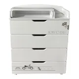INDIGO Комод Baby Line 800/4 с узким пеленальным столиком, ЛДСП, МДФ (машинки)