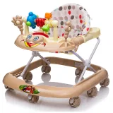 INDIGO Ходунки Игротека С 8 сил. колес, муз., свет, стопоры (упак.5 шт.) (бежевый)