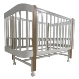 INDIGO Кровать детская Italiano Baby (ложе 70х90 и 70х140, продольный маятник + колеса) массив бер (белый-натуральный)
