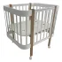 INDIGO Кровать детская Italiano Baby (ложе 70х90 и 70х140, продольный маятник + колеса) массив бер (белый-натуральный) INDIGO Кровать детская Italiano Baby (ложе 70х90 и 70х140, продольный маятник + колеса) массив бер (белый-натуральный)