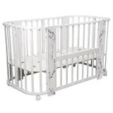 INDIGO Кровать детская Baby Line 5 в 1 (ложе 70х100 и 70х140) с поперечным маятником, массив бере (лаванда)