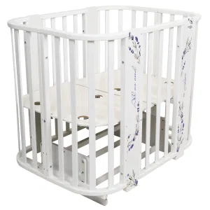 INDIGO Кровать детская Baby Line 5 в 1 (ложе 70х100 и 70х140) с поперечным маятником, массив бере (лаванда) INDIGO Кровать детская Baby Line 5 в 1 (ложе 70х100 и 70х140) с поперечным маятником, массив бере (лаванда)