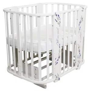 INDIGO Кровать детская Baby Line 5 в 1 (ложе 70х100 и 70х140) с поперечным маятником, массив бере (лаванда) INDIGO Кровать детская Baby Line 5 в 1 (ложе 70х100 и 70х140) с поперечным маятником, массив бере (лаванда)