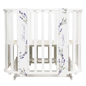INDIGO Кровать детская Baby Line 5 в 1 (ложе 70х100 и 70х140) с поперечным маятником, массив бере (лаванда) INDIGO Кровать детская Baby Line 5 в 1 (ложе 70х100 и 70х140) с поперечным маятником, массив бере (лаванда)