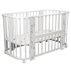 INDIGO Кровать детская Baby Line 5 в 1 (ложе 70х100 и 70х140) с поперечным маятником, массив бере (зайка) INDIGO Кровать детская Baby Line 5 в 1 (ложе 70х100 и 70х140) с поперечным маятником, массив бере (зайка)