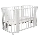 INDIGO Кровать детская Baby Line 5 в 1 (ложе 70х100 и 70х140) с поперечным маятником, массив бере (звездочки)