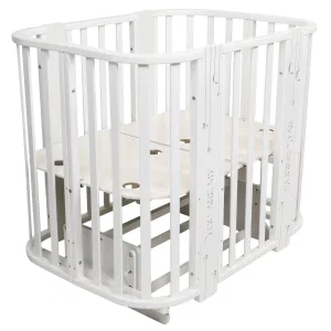 INDIGO Кровать детская Baby Line 5 в 1 (ложе 70х100 и 70х140) с поперечным маятником, массив бере (звездочки) INDIGO Кровать детская Baby Line 5 в 1 (ложе 70х100 и 70х140) с поперечным маятником, массив бере (звездочки)