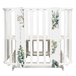 INDIGO Кровать детская Baby Line 5 в 1 (ложе 70х100 и 70х140) с поперечным маятником, массив бере (листочки) INDIGO Кровать детская Baby Line 5 в 1 (ложе 70х100 и 70х140) с поперечным маятником, массив бере (листочки)
