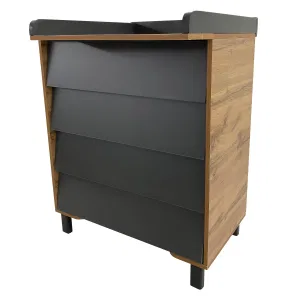 INDIGO Комод Norden 800/4 ЛДСП, шариковые направляющие (натуральный-графит) INDIGO Комод Norden 800/4 ЛДСП, шариковые направляющие (натуральный-графит)