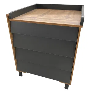 INDIGO Комод Norden 800/4 ЛДСП, шариковые направляющие (натуральный-графит) INDIGO Комод Norden 800/4 ЛДСП, шариковые направляющие (натуральный-графит)