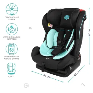 Автокресло INDIGO BEST BABY ASPECT AY373 (0-25 кг), чёрный-бирюзовый Автокресло INDIGO BEST BABY ASPECT AY373 (0-25 кг), чёрный-бирюзовый
