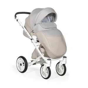 INDIGO Коляска PORTO 2в1 (Po 03 (бежевая кожа + бежевый лен) INDIGO Коляска PORTO 2в1 (Po 03 (бежевая кожа + бежевый лен)