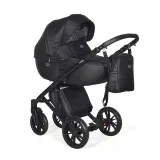 INDIGO Коляска PORTO 2в1 (Po 08 (черная кожа + черный узор)