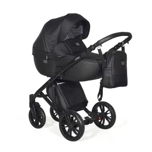 INDIGO Коляска PORTO 2в1 (Po 08 (черная кожа + черный узор) INDIGO Коляска PORTO 2в1 (Po 08 (черная кожа + черный узор)