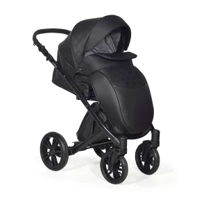 INDIGO Коляска PORTO 2в1 (Po 08 (черная кожа + черный узор) INDIGO Коляска PORTO 2в1 (Po 08 (черная кожа + черный узор)