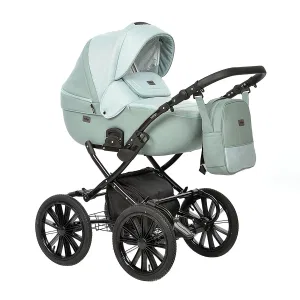 INDIGO Коляска PORTO Classic 14 (Po 05 (шалфей кожа + шалфей лен) INDIGO Коляска PORTO Classic 14 (Po 05 (шалфей кожа + шалфей лен)