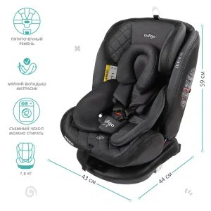 INDIGO Автокресло AERO ISOFIX, ST-3, группа 0 + 1 + 2 + 3 (0-36 кг), (упак.1 шт.) (черный) INDIGO Автокресло AERO ISOFIX, ST-3, группа 0 + 1 + 2 + 3 (0-36 кг), (упак.1 шт.) (черный)