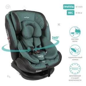 INDIGO Автокресло AERO ISOFIX, ST-3, группа 0 + 1 + 2 + 3 (0-36 кг), (упак.1 шт.) (зеленый) INDIGO Автокресло AERO ISOFIX, ST-3, группа 0 + 1 + 2 + 3 (0-36 кг), (упак.1 шт.) (зеленый)