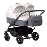 Коляска для двойни CHARLOTTE Sity DUO (Indigo) (Cs 01 (т.серый + св.бежевый))