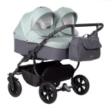Коляска для двойни CHARLOTTE Sity DUO (Indigo) (Cs 02 (т.серый + шалфей))