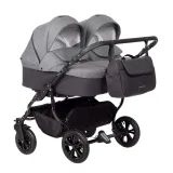Коляска для двойни CHARLOTTE Sity DUO (Indigo) (Cs 04 (черный + т.серый))