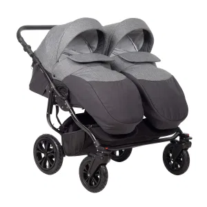 Коляска для двойни CHARLOTTE Sity DUO (Indigo) (Cs 04 (черный+т.серый)) Коляска для двойни CHARLOTTE Sity DUO (Indigo) (Cs 04 (черный+т.серый))